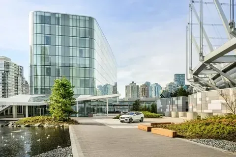 Contemporary city hotel exterior detail